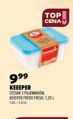 Zestaw 3 pojemników Keeeper Fredo Fresh 1,25 l promocja w Drogerie Natura