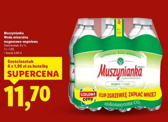 Woda mineralna magnezowo-wapniowa 6x1 l promocja w Lidl