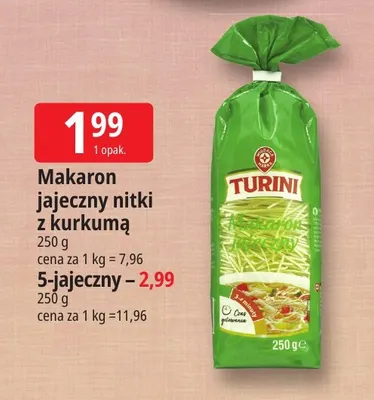 Makaron 5-jajeczny Turini promocja w Leclerc