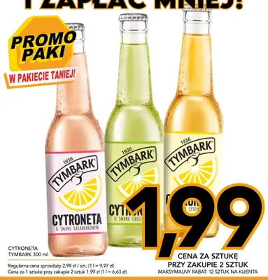 Napój gazowany Tymbark Cytroneta o smaku cytryny promocja w Kupiec