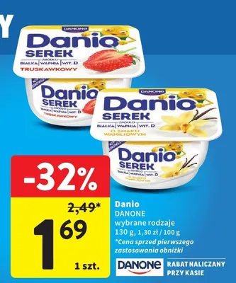Serek Danio truskawkowy Danone promocja w Intermarche