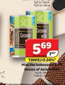 Mleczko kokosowe 5-7% House of Asia promocja w Delfin