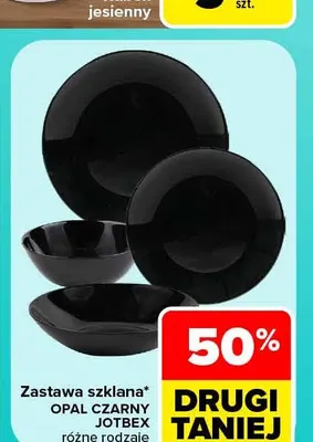 Zastawa szklana Opal czarny Jotbex promocja w Carrefour