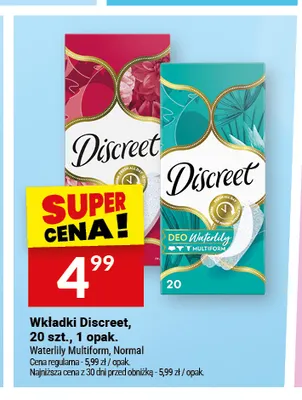 Wkładki Discreet Normal promocja w Twój Market