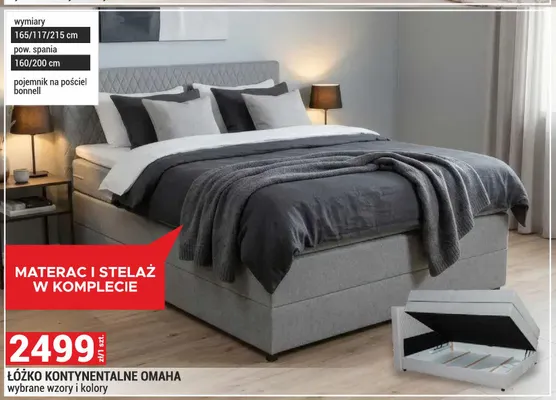 Łóżko kontynentalne Omaha promocja w Merkury Market