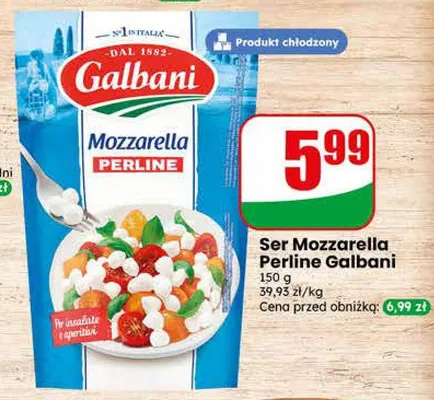 Ser Mozzarella Perline Galbani promocja w Dino
