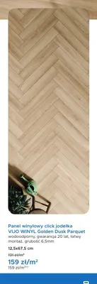 Panel winylowy click jodełka VIJO WINYL Golden Dusk Parquet promocja w Blu Salony Łazienek
