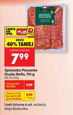 Salami Spianata Piccante promocja w Biedronka
