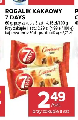 Rogalik kakaowy 7 Days promocja w Stokrotka