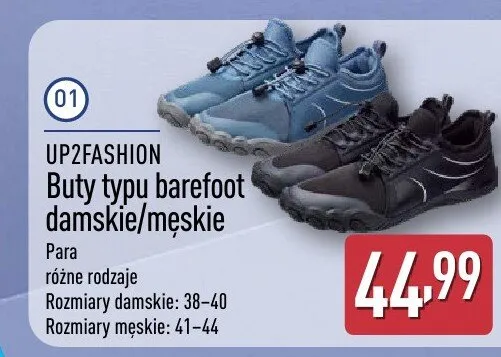Buty typu barefoot męskie UP2Fashion promocja w Aldi