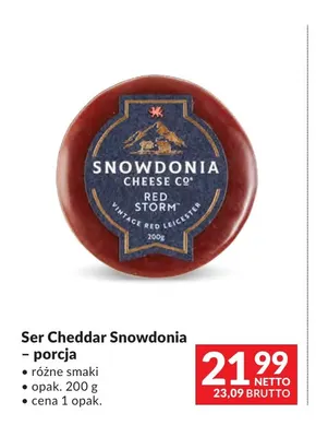 Ser cheddar porcja Snowdonia promocja w Makro