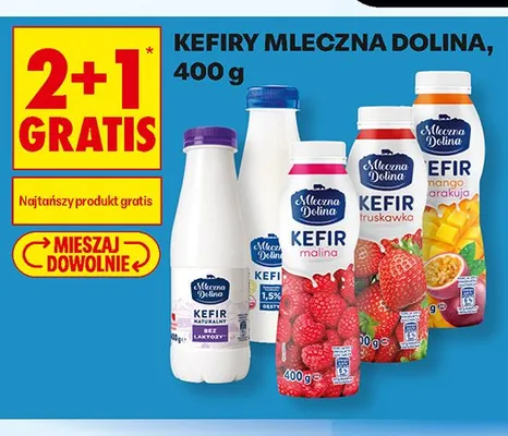 Kefir truskawkowy Mleczna Dolina promocja w Biedronka
