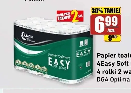 Papier toaletowy 4Easy Soft Long 4 rolki 2 warstwy promocja w API Market
