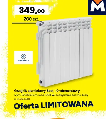 Grzejnik aluminiowy Best 10-elementowy Kfa Armatura promocja w Bricoman