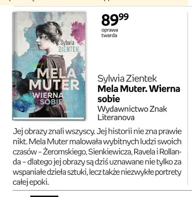 Książka Sylwia Zientek Mela Muter. Wierna sobie promocja w Empik