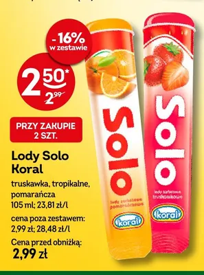Lody Solo pomarańcza promocja w Żabka
