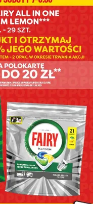 Kapsułki do zmywarki Fairy Platinum Lemon promocja w POLOmarket