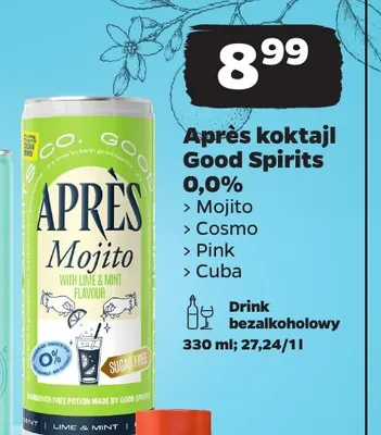Après koktajl Good Spirits Cosmo 0,0% promocja w Netto