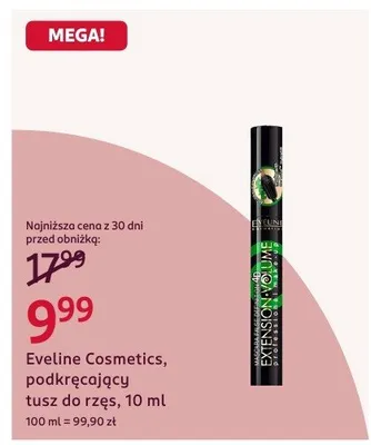 Podkręcający tusz do rzęs Eveline Cosmetics Extension Volume Diament promocja w Rossmann