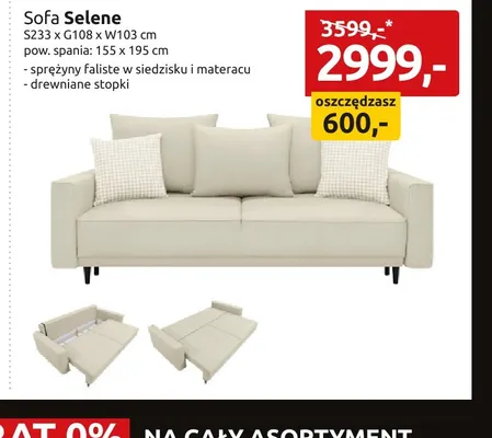 Sofa Selene promocja w Black Red White