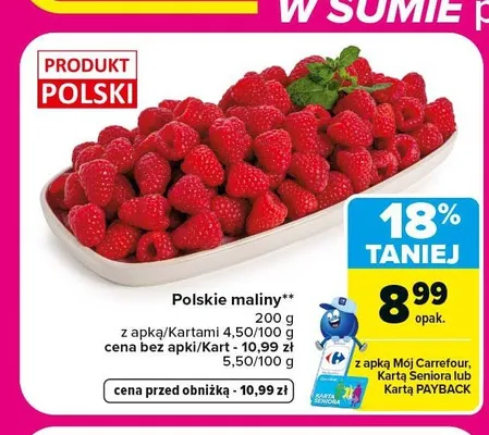 Maliny polskie promocja w Carrefour Market