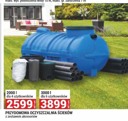 Przydomowa oczyszczalnia ścieków 2000 l promocja w Merkury Market