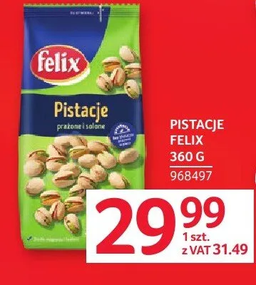 Pistacje prażone i solone Felix promocja w Selgros