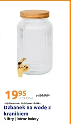 Dzbanek na wodę z kranikiem 3 l promocja w Action