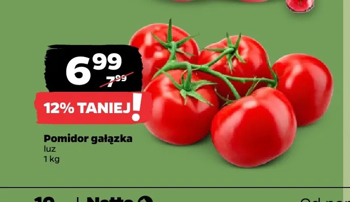 Pomidor gałązka promocja w Netto