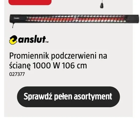 Promiennik podczerwieni na ścianę Anslut 1000W promocja w Jula