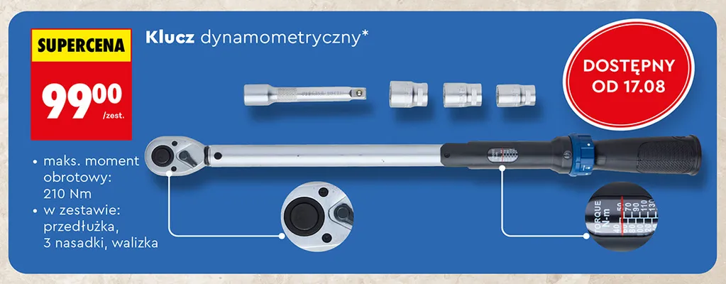 Klucz dynamometryczny Niteo promocja w Biedronka