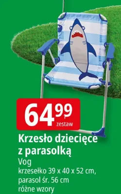 Krzesło dziecięce z parasolką promocja w Leclerc