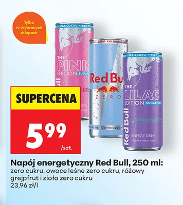 Napój energetyczny Red Bull Zero promocja w Biedronka