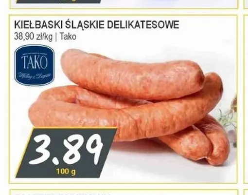 Kiełbaski śląskie delikatesowe Tako promocja w Słoneczko