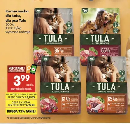 Karma sucha dla psa Tula z wołowiną promocja w Delikatesy Centrum