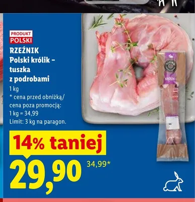 Polski królik - tuszka z podrobami Rzeźnik promocja w Lidl