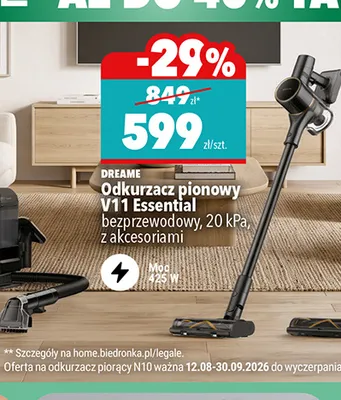 Odkurzacz pionowy bezprzewodowy Dreame V11 Essential promocja w Biedronka