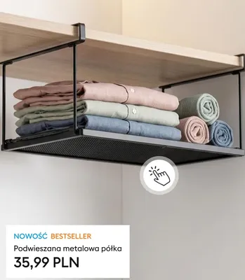 Podwieszana metalowa półka promocja w Sinsay