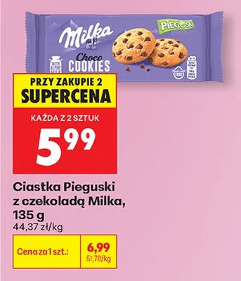 Ciastka Pieguski z czekoladą Milka promocja w Biedronka
