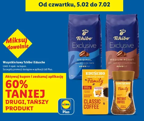 Kawa ziarnista Tchibo Exclusive Medium Roast promocja w Lidl