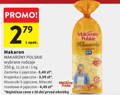 Makaron wybrane rodzaje promocja w Intermarche