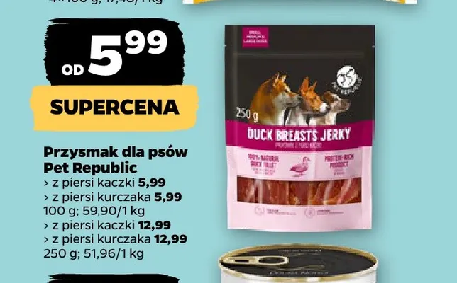 Przysmak dla psów z piersi kaczki Pet Republic promocja w Netto