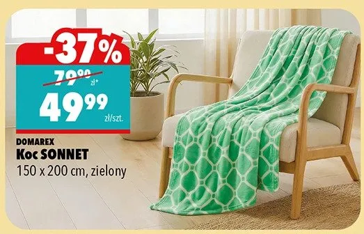 Koc Sonnet 150x200cm, zielony promocja w Biedronka