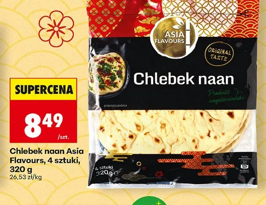 Chlebek naan Asia Flavours promocja w Biedronka