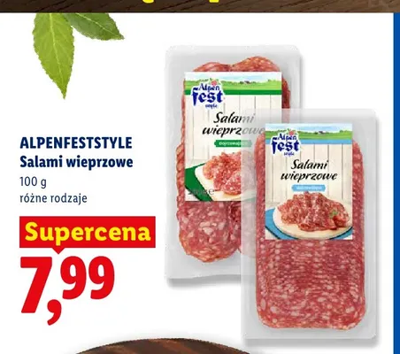 Salami wieprzowe Alpenfest Style promocja w Lidl
