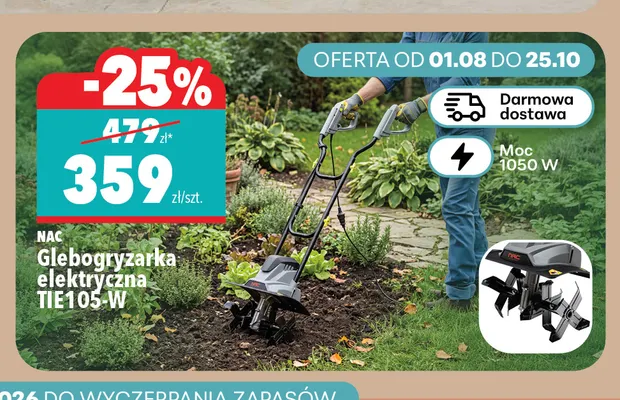 Glebogryzarka elektryczna TIE105-W Nac promocja w Biedronka Home