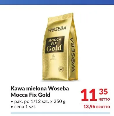 Kawa mielona Woseba Mocca Fix Gold promocja w Makro