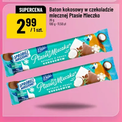 Baton kokosowy w czekoladzie mlecznej Ptasie Mleczko E.Wedel E. Wedel promocja w POLOmarket