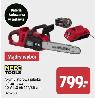 Akumulatorowa pilarka łańcuchowa 40 V 4,0 Ah 14" /36 cm promocja w Jula