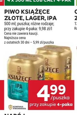 Piwo Książęce Lager promocja w Stokrotka